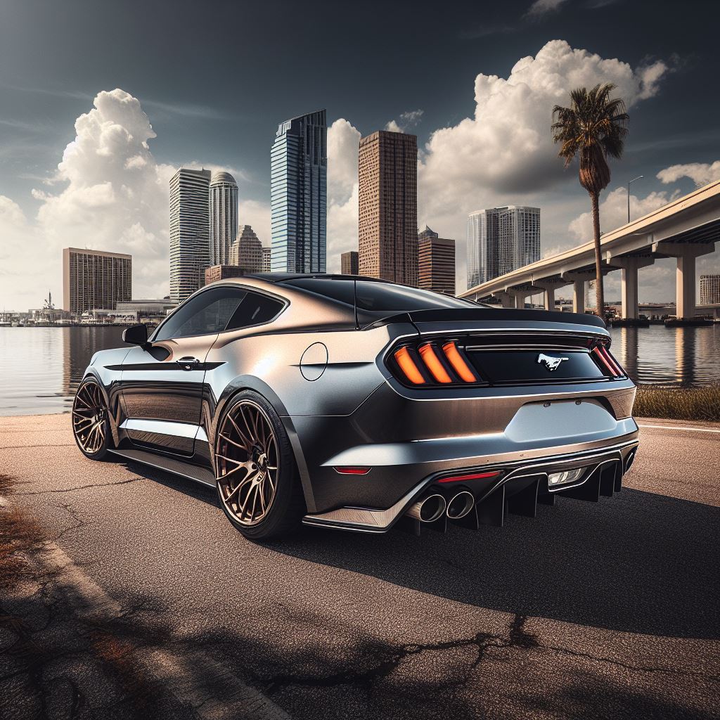 Sport Car with Tampa Skyline
